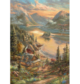 PU500T.Kinkade Pracht am Seeufer