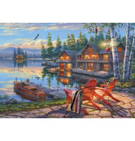 Seeufer am Loon Lake, New York, Puzzle Darrel Bush 1.000 Teile