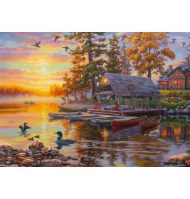 Bootshaus mit Kanus, Puzzle Darrel Bush 1.000 Teile