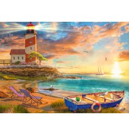 Sonnenuntergang in der Leuchtturm-Bucht, Puzzle 1.000 Teile