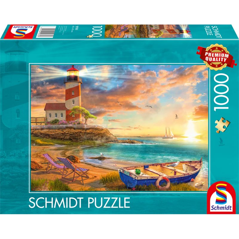 Sonnenuntergang in der Leuchtturm-Bucht, Puzzle 1.000 Teile Sonnenuntergang in der Leuchtturm-Bucht, Puzzle 1.000 Teile