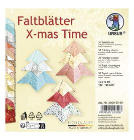 FALTBL.''X-MAS TIME''110G,15x15CM,30BL.15