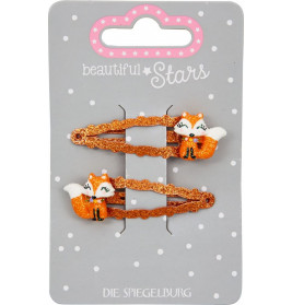 Haarclips Fuchs & Igel - beautiful Stars, sort.