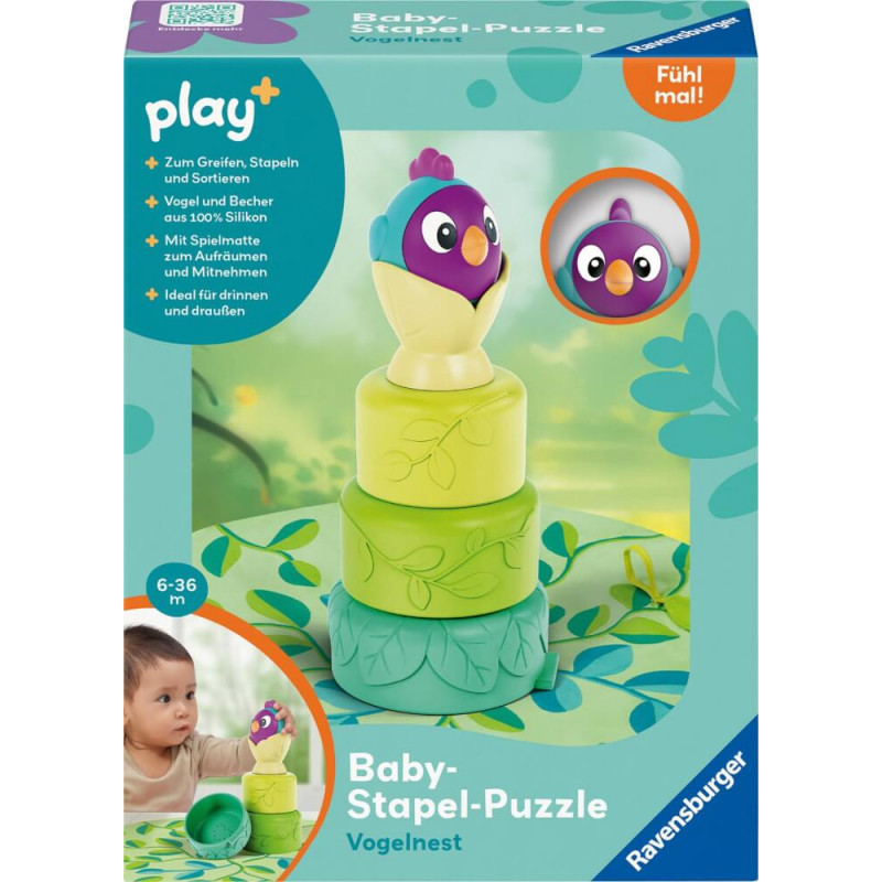 Ravensburger 4857 play+ Baby-Stapel-Puzzle: Vogelnest