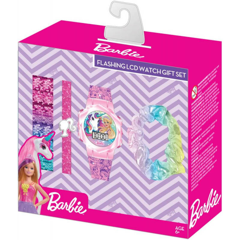 Accutime LCD Armbanduhr Set Barbie mit Accessoires