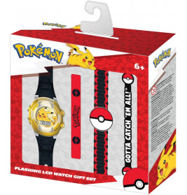 Accutime LCD Armbanduhr Set Pokémon mit Accessoires