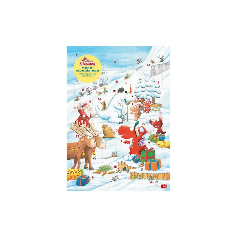 Cartoon-Tiere schmücken im Schnee einen Weihnachtsbaum, öffnen Geschenke nummerierte Adventskalenderfenster. Cartoon-Tiere schmücken im Schnee einen Weihnachtsbaum, öffnen Geschenke nummerierte Adventskalenderfenster.