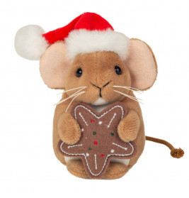 Weihnachtsmaus mit Keks, 11 cm