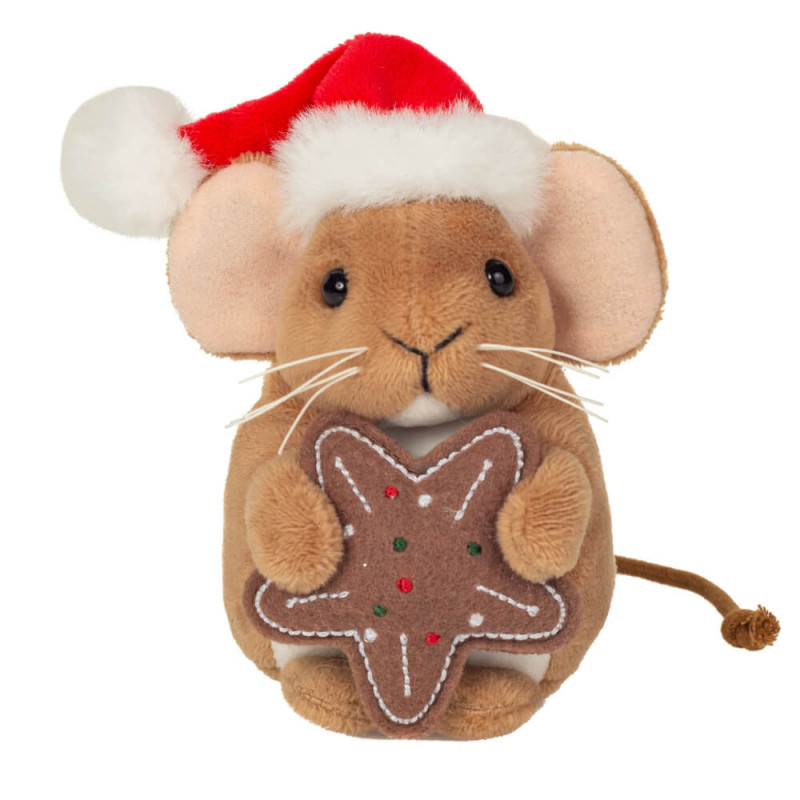 Weihnachtsmaus mit Keks, 11 cm