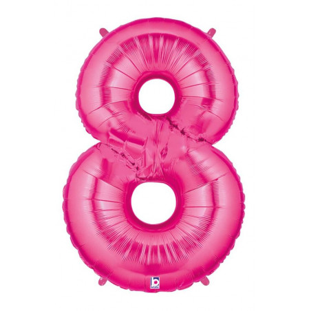 Zahl 8 fuchsia 102 cm / incl. Helium