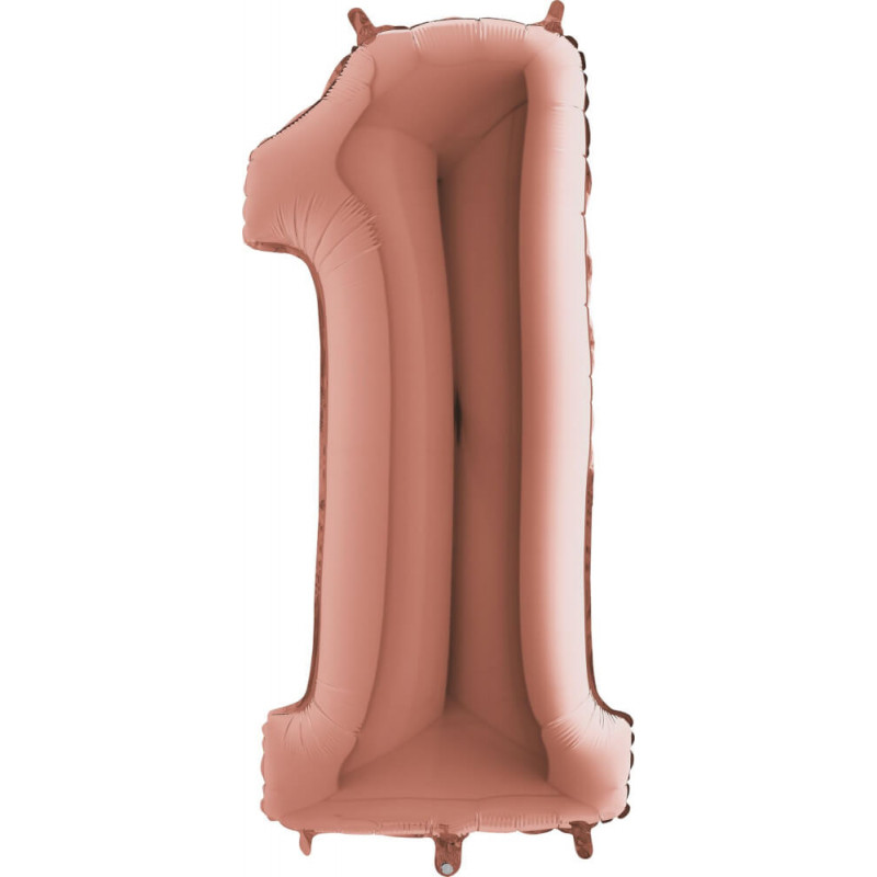 Zahl 1 rose gold 102 cm / incl. Helium