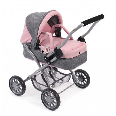 Mini-Kuschelwagen SMARTY melange grau rosa