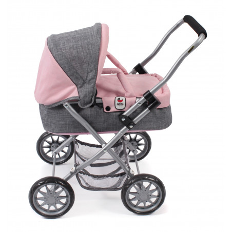 Mini-Kuschelwagen SMARTY melange grau rosa