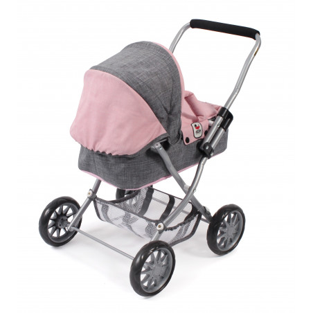Mini-Kuschelwagen SMARTY melange grau rosa
