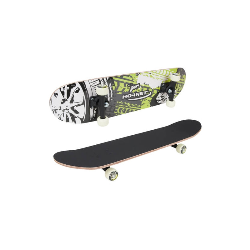 Hornet Skateboard ABEC 1 Design 3 grün/grau/weiß