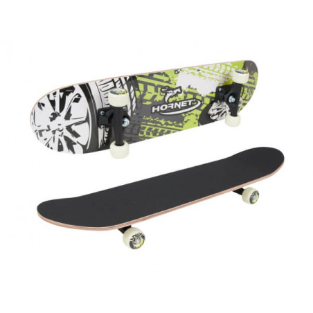 Hornet Skateboard ABEC 1 Design 3 grün/grau/weiß