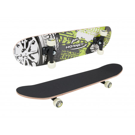 Hornet Skateboard ABEC 1 Design 3 grün/grau/weiß