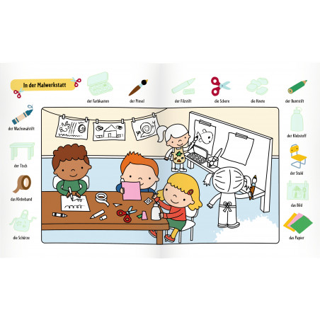Mein 1. Sticker-Malbuch: Kindergarten - Mini Künstler