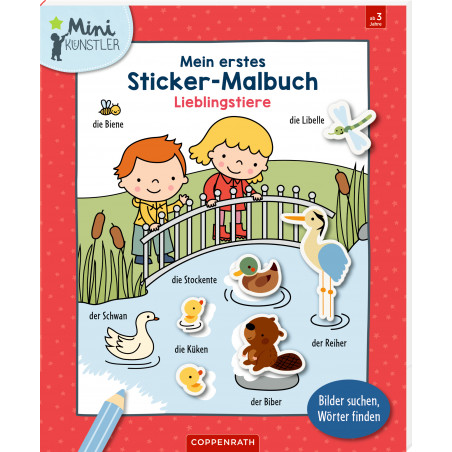 Mein 1. Sticker-Malbuch: Lieblingstiere