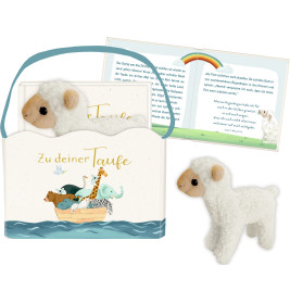 Geschenkset Buch u. Lamm - Zu deiner Taufe