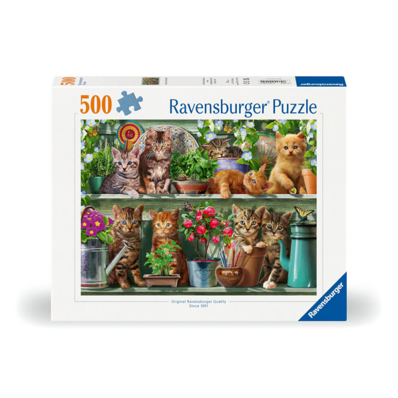 Puzzle Katzen im Regal 500 Teile