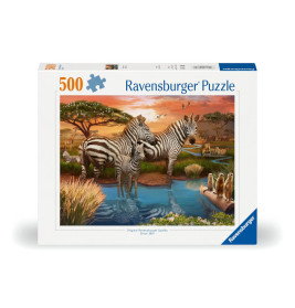 Puzzle - Zebras am Wasserloch 500 Teile