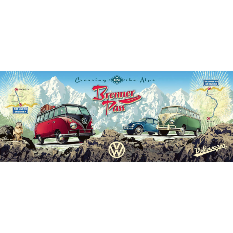 Puzzle - Mit dem VW Bulli über den Brenner - 1000 Teile