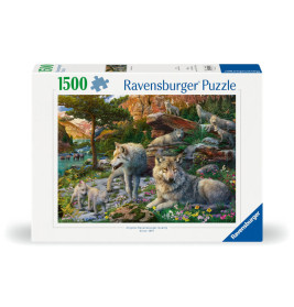 Puzzle Wolfsrudel im Frühling serwachen 1500 Teile
