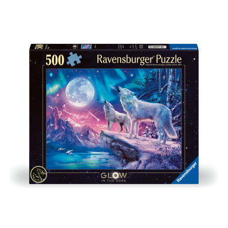 Puzzle - Wolf im Nordlicht 500 Teile