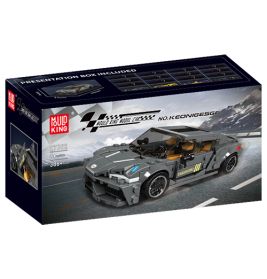 Bau-Set für schwarze und graue Sportwagen in Box mit Aufschrift Mould King No.1 KOENIGSEGG.