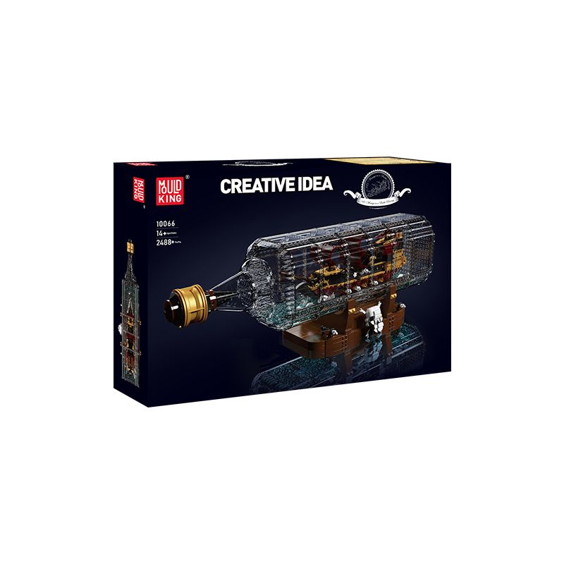 Bausatz-Box mit einem Flaschenschiff-Modell, vorne steht CREATIVE IDEA.