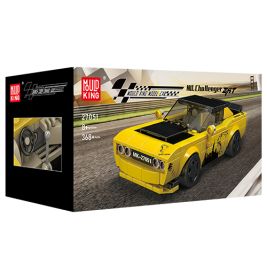 Box des Mould King ML Challenger Sets mit gelbem Cabrio-Modell auf einer Rennstrecke.