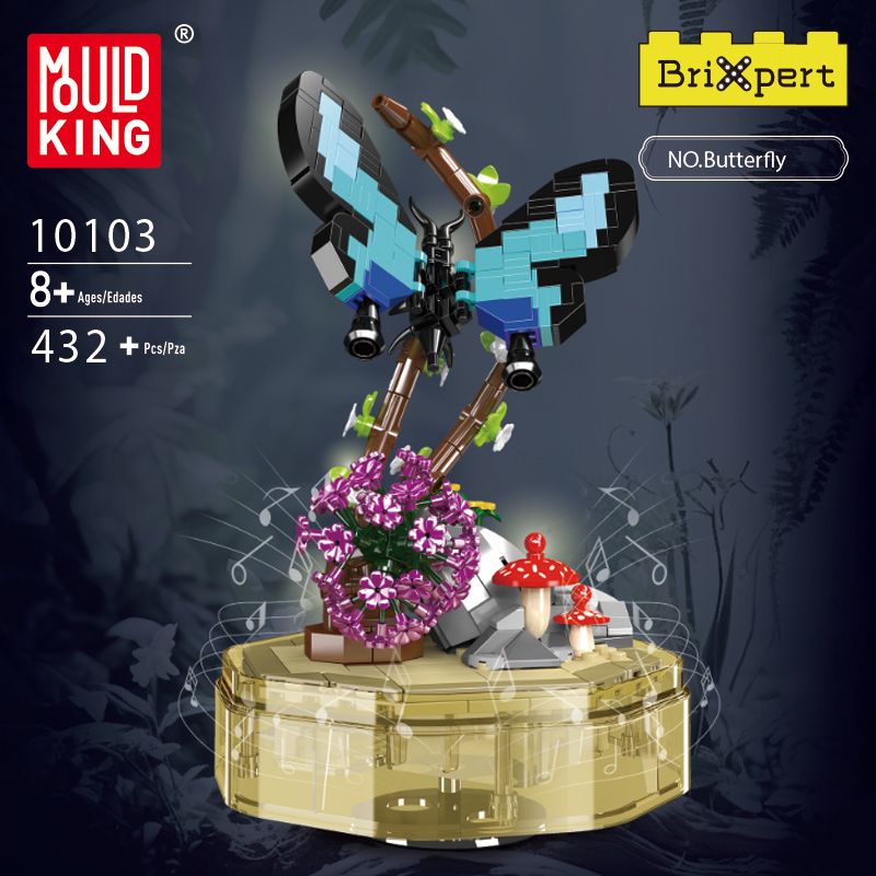 Lego-Schmetterling auf Blumenbasis mit Pilzen, geeignet ab 8 Jahren, enthält 432 Teile. Lego-Schmetterling auf Blumenbasis mit Pilzen, geeignet ab 8 Jahren, enthält 432 Teile.