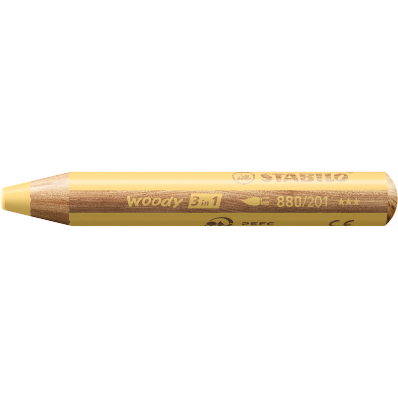 Aquarellbuntstift woody 3 in 1 Pastellgelb