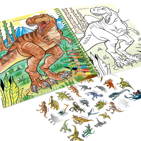 Dino World Malbuch mit Buntstiften
