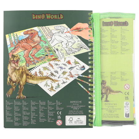 Dino World Malbuch mit Buntstiften