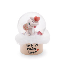 Schüttelkugel Love Elefant hellgrau