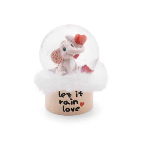 Schüttelkugel Love Elefant hellgrau