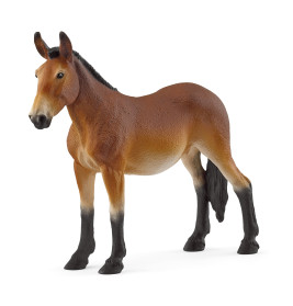 Braune Maultierfigur mit schwarzer Mähne und Schweif vor weißem Hintergrund.