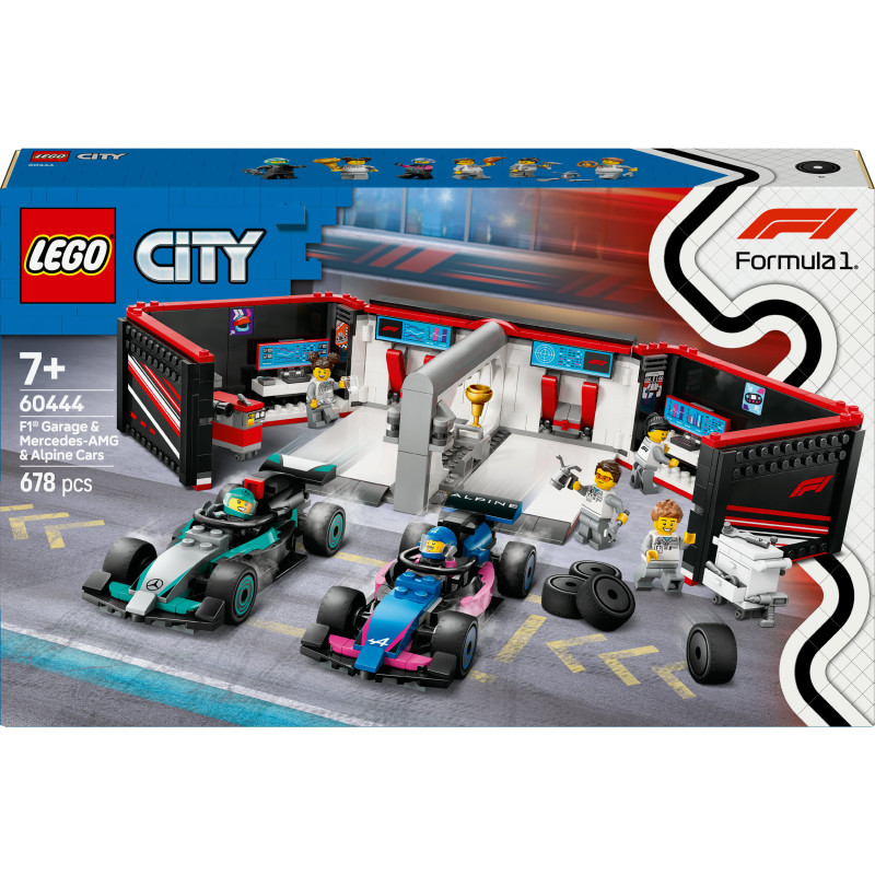 LEGO City 60444 F1 Garage mit Mercedes-AMG & Alpine Rennautos