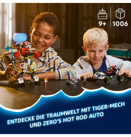 LEGO DREAMZzz 71497 Coopers Tiger-Mech und Zero s Hot Rod Auto