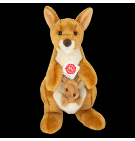 Teddy Hermann Känguru mit Baby, 30 cm