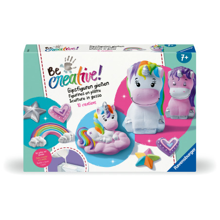 Bastelset DIY Gipsfiguren gieß en Einhorn