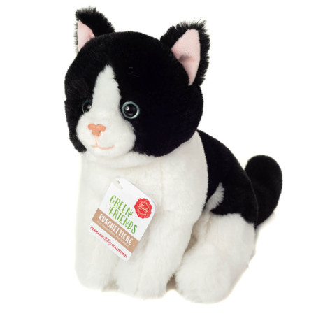 Katze sitzend schwarz-weiss 2
