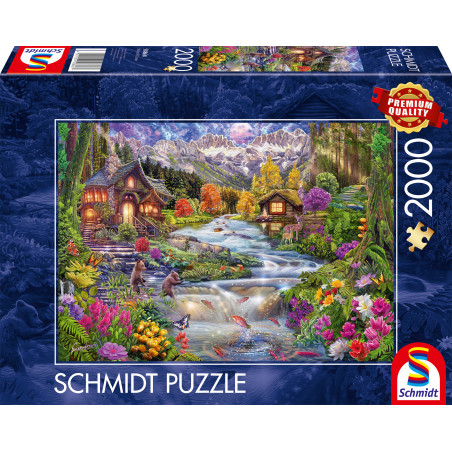 Puzzle Flussidyll in den Berge n  2000 Teile