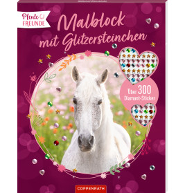 Malblock mit Glitzersteinchen - Pferdefrunde