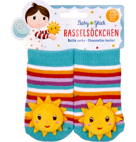 Rasselsöckchen Sonne - BabyGlück, one size
