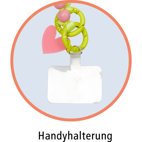 Handykette Holzperlen - Happy together,  sortiert