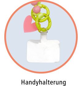 Handykette Holzperlen - Happy together,  sortiert