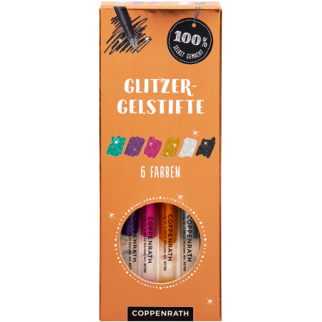 Glitzer-Gelstifte: 6 Farben - 100% selbs